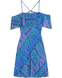 Синее шелковое платье с принтом от Matthew Williamson