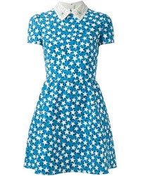 Синее шелковое платье с принтом от Valentino