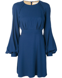 Синее шелковое платье от Chloé