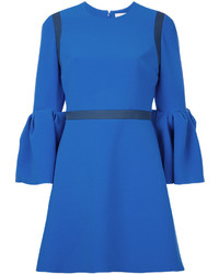 Синее шелковое платье от Roksanda
