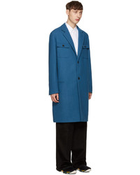Мужское синее шерстяное пальто от Marni