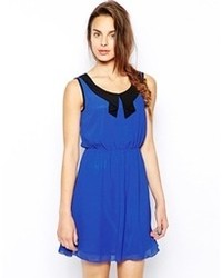 Синее шифоновое коктейльное платье от Iska