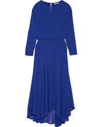 Синее шифоновое платье-макси
