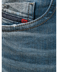Мужские синие бархатные рваные джинсы от Diesel
