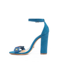 Женские синие босоножки из нубука от Schutz