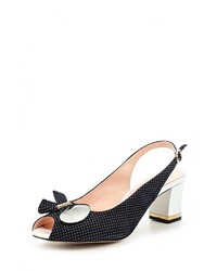 Синие босоножки на каблуке от Ascalini