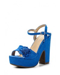 Синие босоножки на каблуке от Ideal