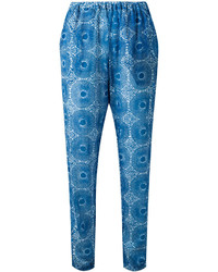 Женские синие брюки-галифе с принтом от Lemlem