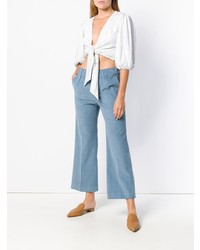 Синие брюки-клеш от Alberto Biani