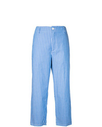 Синие брюки-кюлоты в вертикальную полоску от Golden Goose Deluxe Brand