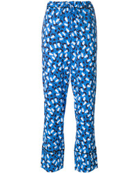 Женские синие брюки с принтом от Marni