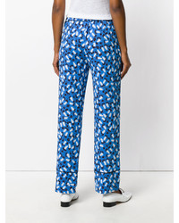Женские синие брюки с принтом от Marni