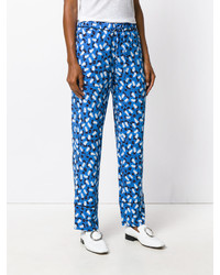 Женские синие брюки с принтом от Marni