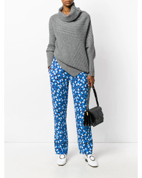 Женские синие брюки с принтом от Marni