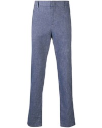 Синие брюки чинос из шамбре от Dondup