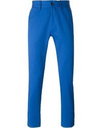 Синие брюки чинос от Moschino