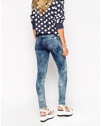 Синие вареные джинсы скинни от Wildfox Couture