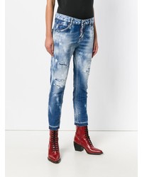 Женские синие вареные джинсы от Dsquared2