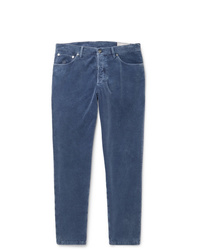 Синие вельветовые джинсы