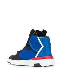 Мужские синие высокие кеды из плотной ткани с принтом от Givenchy