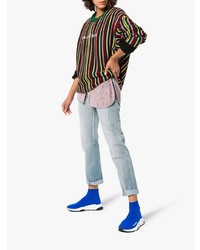 Женские синие высокие кеды от Balenciaga