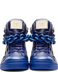 Мужские синие высокие кеды от Giuseppe Zanotti
