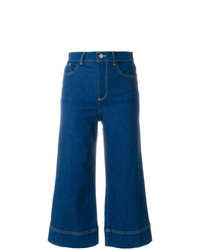 Синие джинсовые брюки-кюлоты от Alice + Olivia