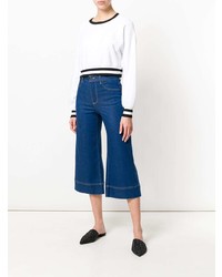 Синие джинсовые брюки-кюлоты от Alice + Olivia