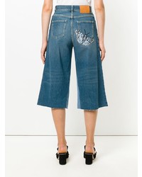 Синие джинсовые брюки-кюлоты от Gucci