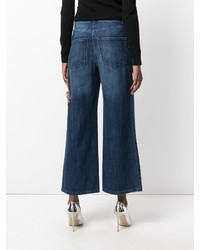 Синие джинсовые брюки-кюлоты от Alberta Ferretti