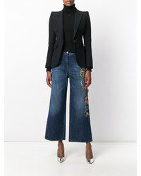 Синие джинсовые брюки-кюлоты от Alberta Ferretti