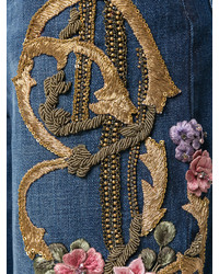 Синие джинсовые брюки-кюлоты от Alberta Ferretti