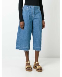 Синие джинсовые брюки-кюлоты от Sacai