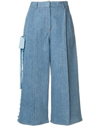 Синие джинсовые брюки-кюлоты от Fendi