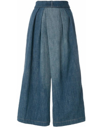 Синие джинсовые брюки-кюлоты от Loewe