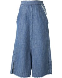 Синие джинсовые брюки-кюлоты от Miharayasuhiro