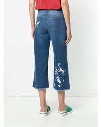 Синие джинсовые брюки-кюлоты от RED Valentino