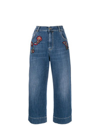Синие джинсовые брюки-кюлоты от Pinko