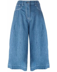 Синие джинсовые брюки-кюлоты от Sacai