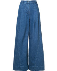 Синие джинсовые брюки-кюлоты от Ulla Johnson