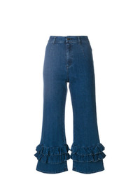 Синие джинсовые брюки-кюлоты от Vivetta