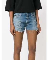 Женские синие джинсовые рваные шорты от Chiara Ferragni