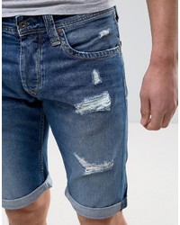 Мужские синие джинсовые рваные шорты от Pepe Jeans