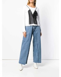 Синие джинсовые широкие брюки от Aalto
