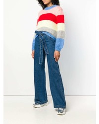 Синие джинсовые широкие брюки от MSGM