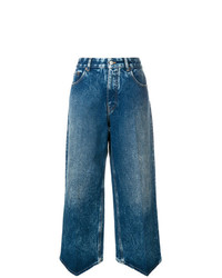 Синие джинсовые широкие брюки от MM6 MAISON MARGIELA