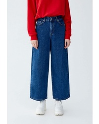 Синие джинсовые широкие брюки от Pull&Bear