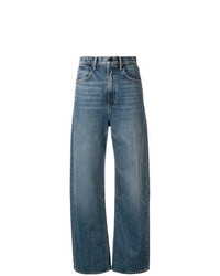 Синие джинсовые широкие брюки от T by Alexander Wang