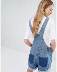 Синие джинсовые шорты-комбинезон от Monki