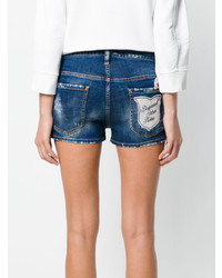 Женские синие джинсовые шорты с украшением от Dsquared2